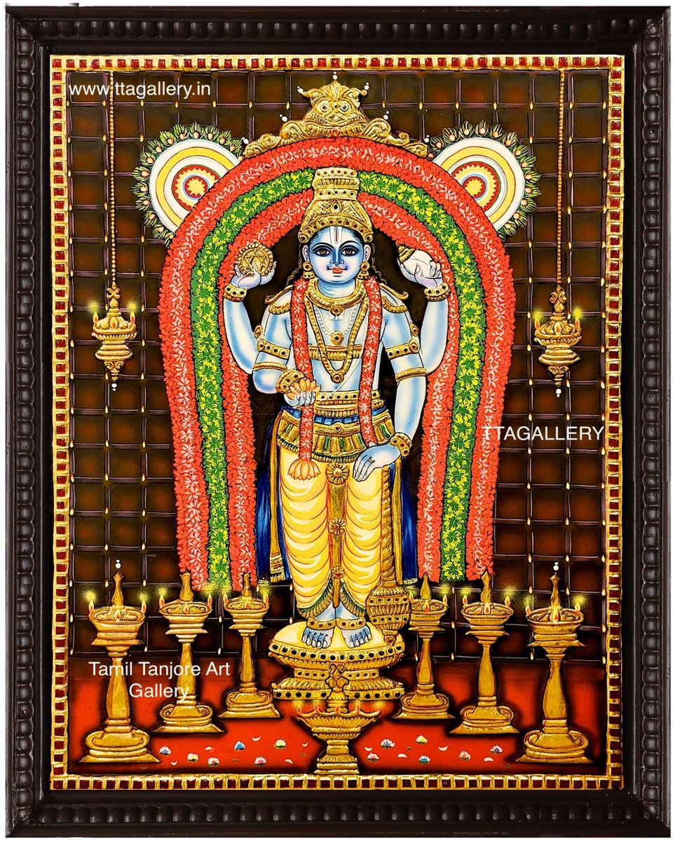 Guruvayurappan Traditional Tanjore Painting